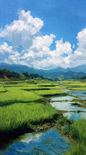 美丽的田野画作