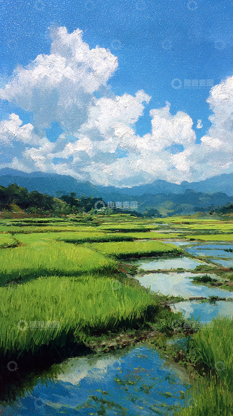 高清大图下载【趣麦麦图】美丽的田野画作