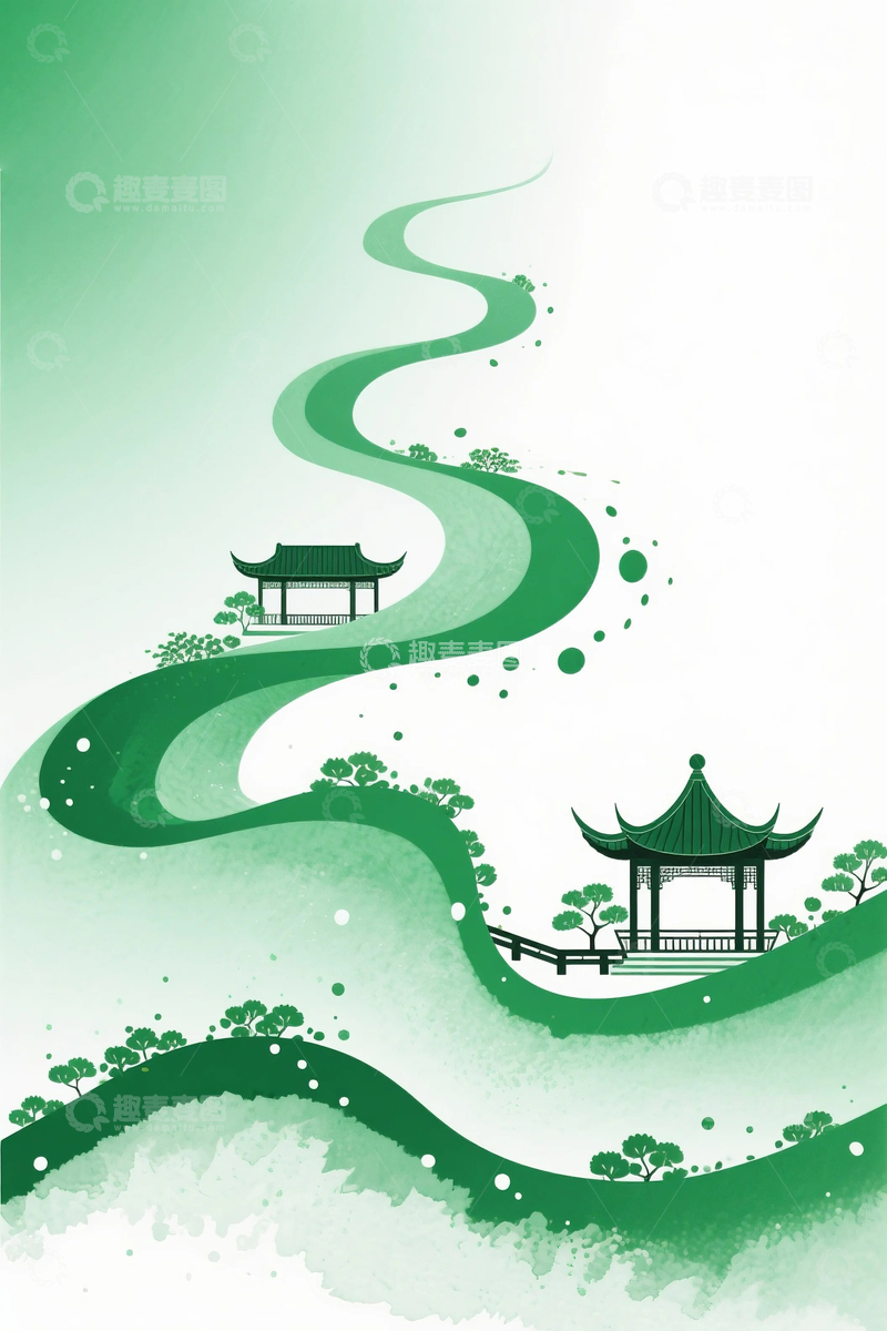 高清大图下载【趣麦麦图】中国风水墨山水画15