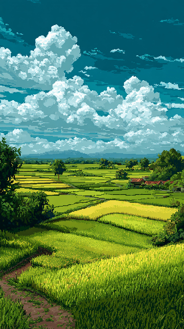 丰收季节的田园风光