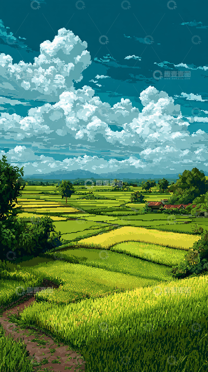 高清大图下载【趣麦麦图】丰收季节的田园风光