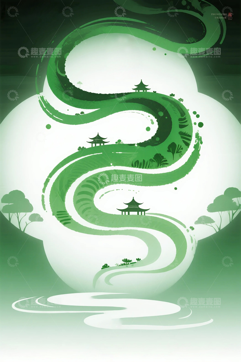 高清大图下载【趣麦麦图】中国风水墨山水画9