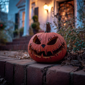 南瓜灯幽暗夜景