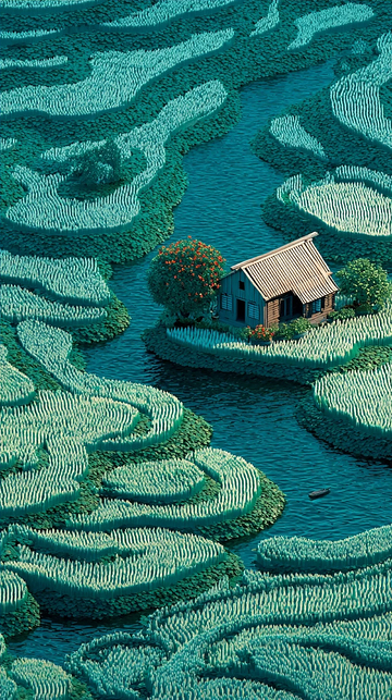 田园宁静的水乡风光