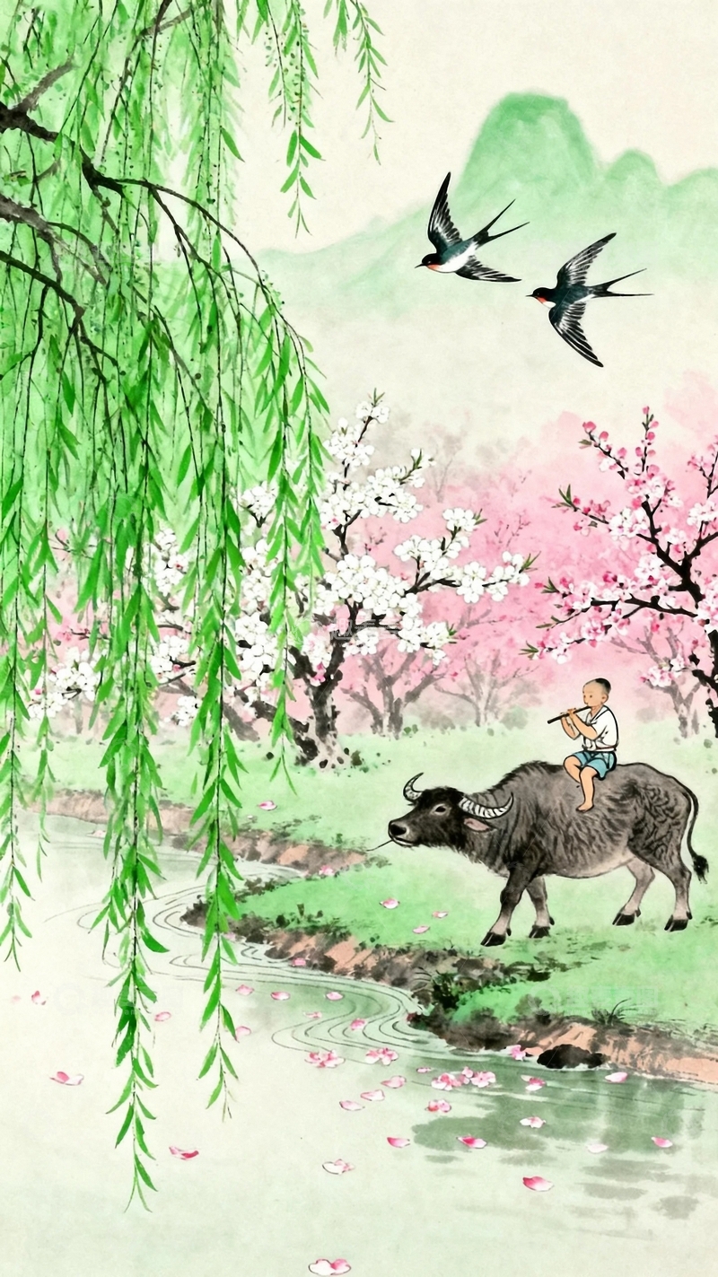 高清大图下载【趣麦麦图】工笔国风国画背景6