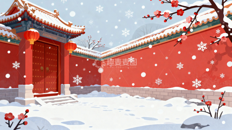 高清大图下载【趣麦麦图】冬季大雪背景10