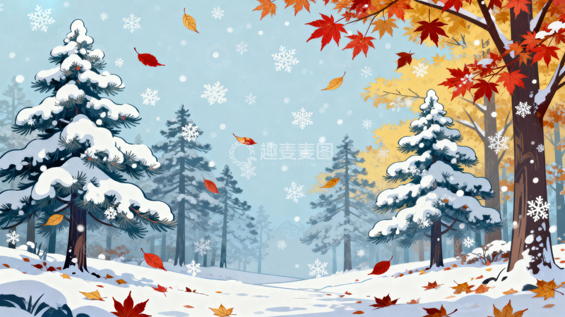 高清大图下载【趣麦麦图】-冬季大雪背景50