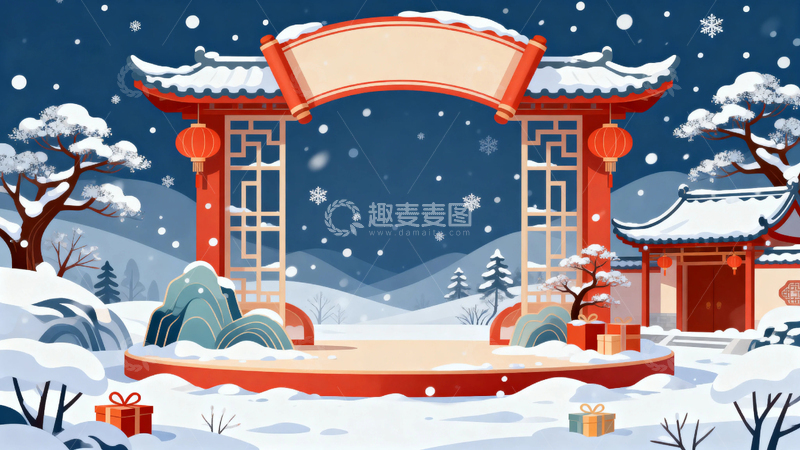 高清大图下载【趣麦麦图】冬季冬天背景01