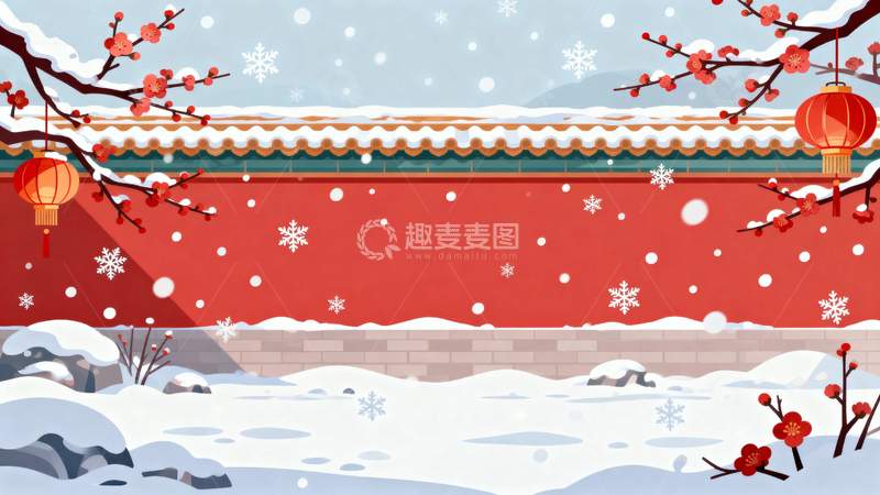 高清大图下载【趣麦麦图】冬季大雪背景40