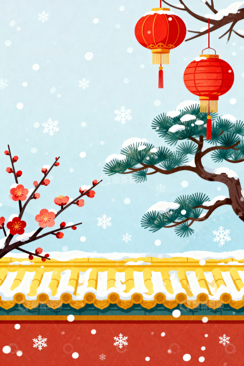 高清大图下载【趣麦麦图】冬季冬天背景014