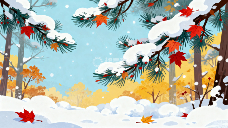 高清大图下载【趣麦麦图】冬季大雪背景60