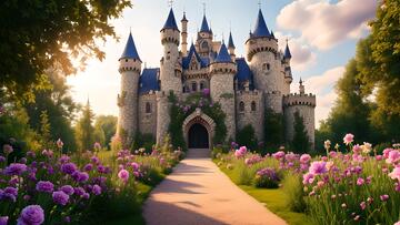 童话城堡花园美景