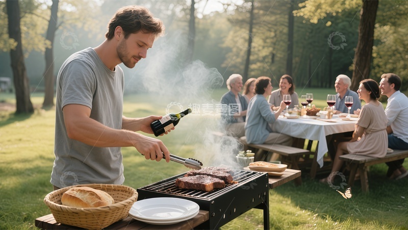 高清大图下载【趣麦麦图】户外烧烤聚餐聚会场景摄影