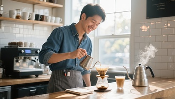 咖啡店工作场景摄影