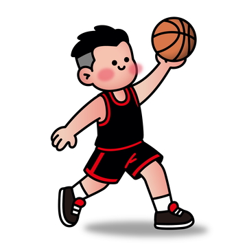 卡通篮球运动男孩插画素材