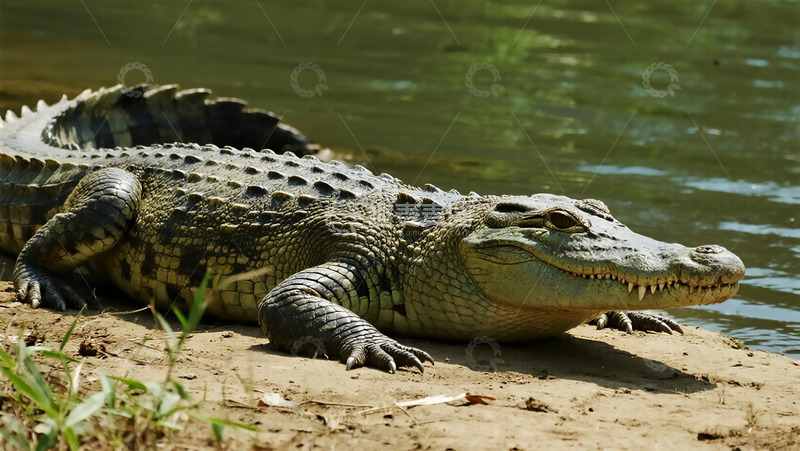 高清大图下载【趣麦麦图】生物百科凶兽之岸边鳄鱼