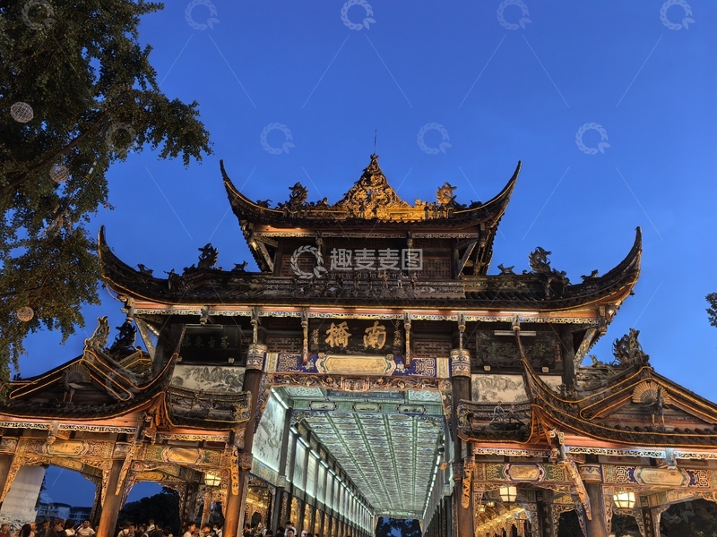 高清大图下载【趣麦麦图】古建风光牌楼夜景