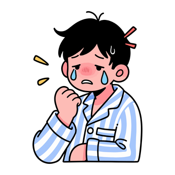 卡通男孩哭泣素材