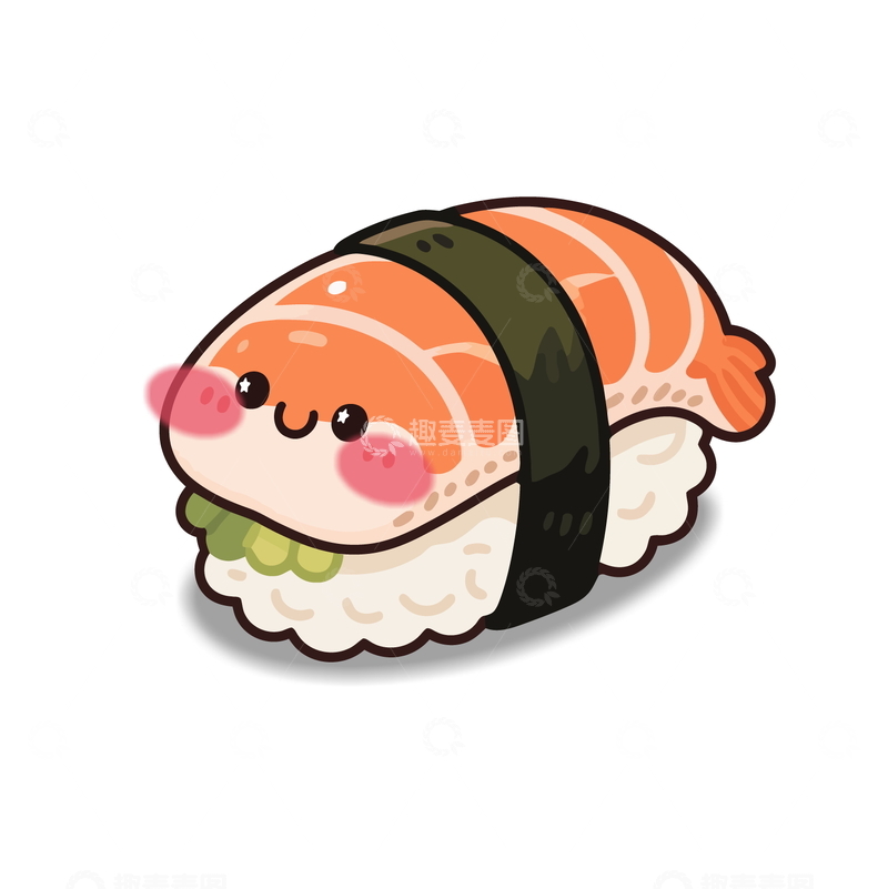 源文件下载【趣麦麦图】卡通寿司美食插画设计素材