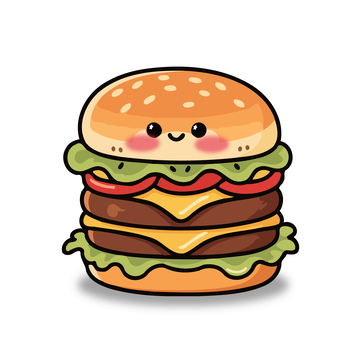 卡通可爱汉堡插画