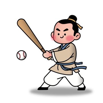 卡通古风棒球运动插画体育