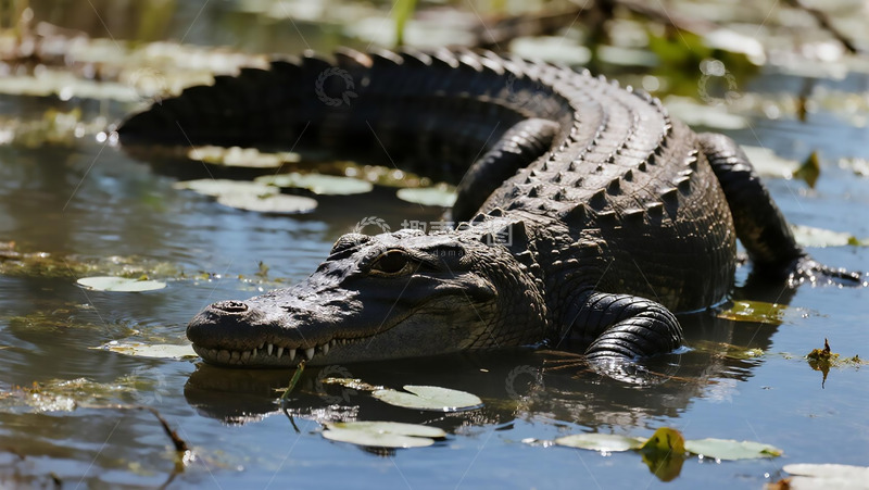 高清大图下载【趣麦麦图】生物百科凶兽之水里鳄鱼