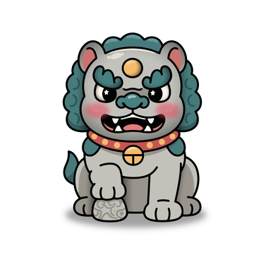 卡通狮子玩偶插画设计素材