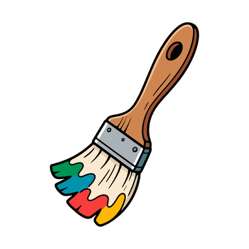 卡通油漆刷设计元素