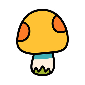 【标题】：卡通风格蘑菇插画设计素材