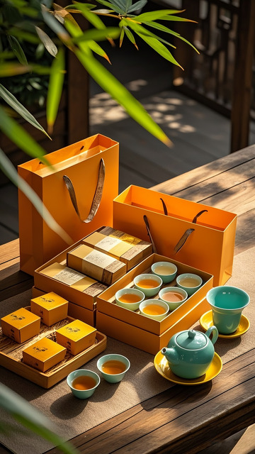 节日茶礼盒平面广告摄影图