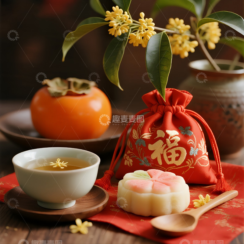 高清大图下载【趣麦麦图】节日茶礼重阳糕福袋2