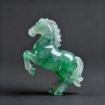  翡翠绿色玉雕马晶莹马年素材1