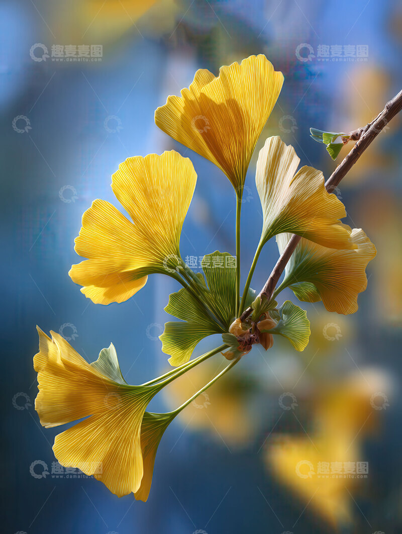 银杏叶  鎏金  旋舞  