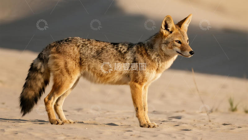 高清大图下载【趣麦麦图】生物百科凶兽之沙丘上的胡狼