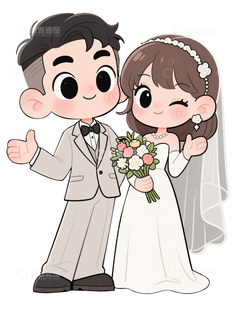 源文件下载【趣麦麦图】q版新郎新娘4