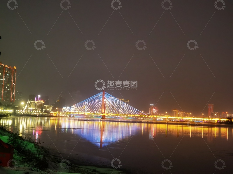 高清大图下载【趣麦麦图】夜色桥梁城市风光摄影