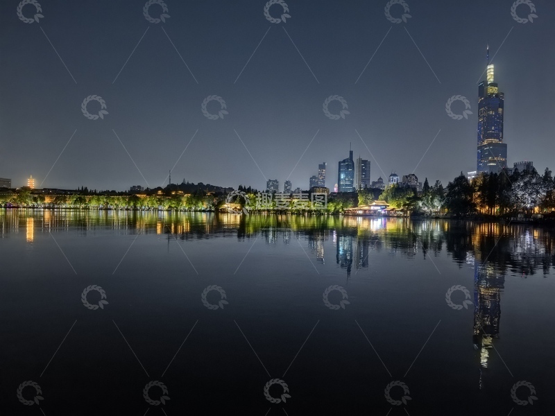 高清大图下载【趣麦麦图】城市夜景倒影风光摄影
