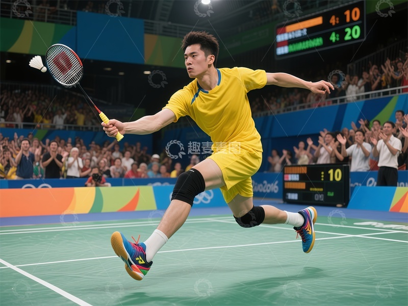 高清大图下载【趣麦麦图】羽毛球赛场拼搏瞬间