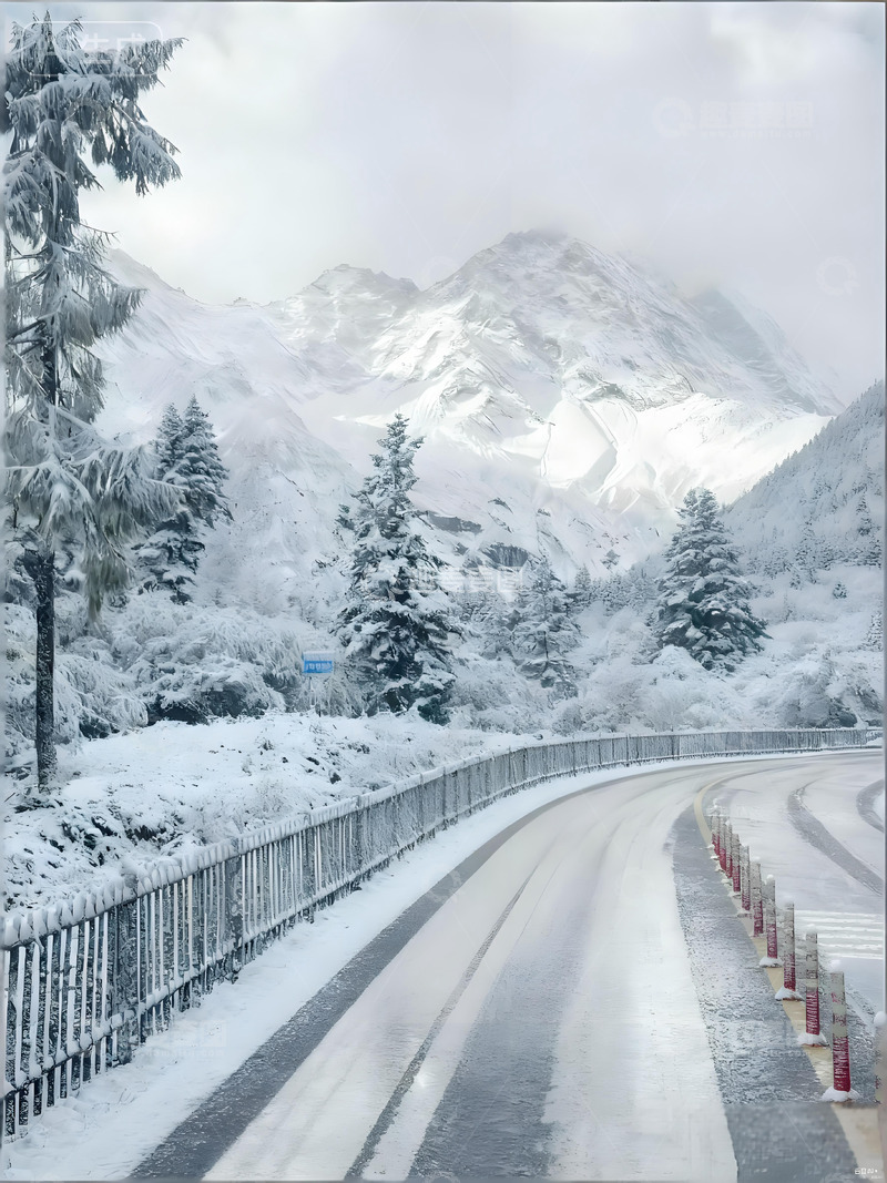 高清大图下载【趣麦麦图】雪域公路风光