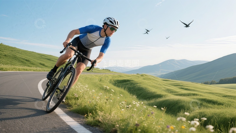 高清大图下载【趣麦麦图】户外运动骑行风景图