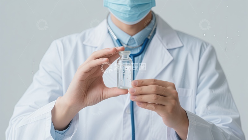 高清大图下载【趣麦麦图】医生展示疫苗玻璃瓶