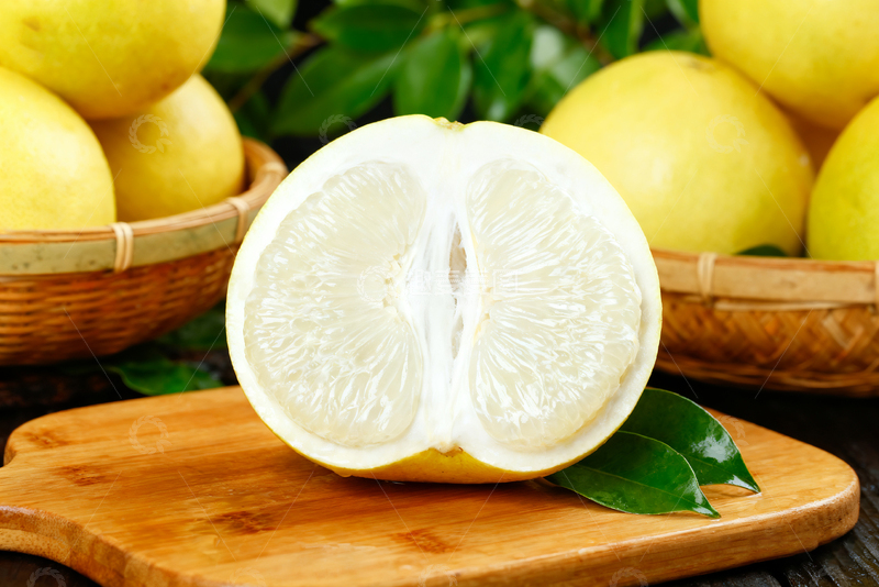 高清大图下载【趣麦麦图】新鲜白心柚子果肉特写
