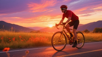骑行日落风景摄影图片
