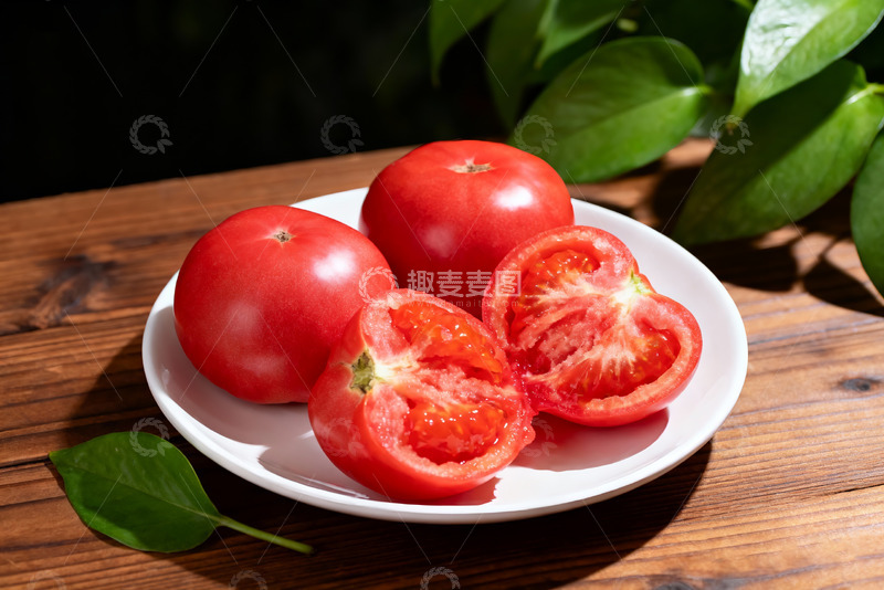 高清大图下载【趣麦麦图】新鲜饱满的红番茄特写2