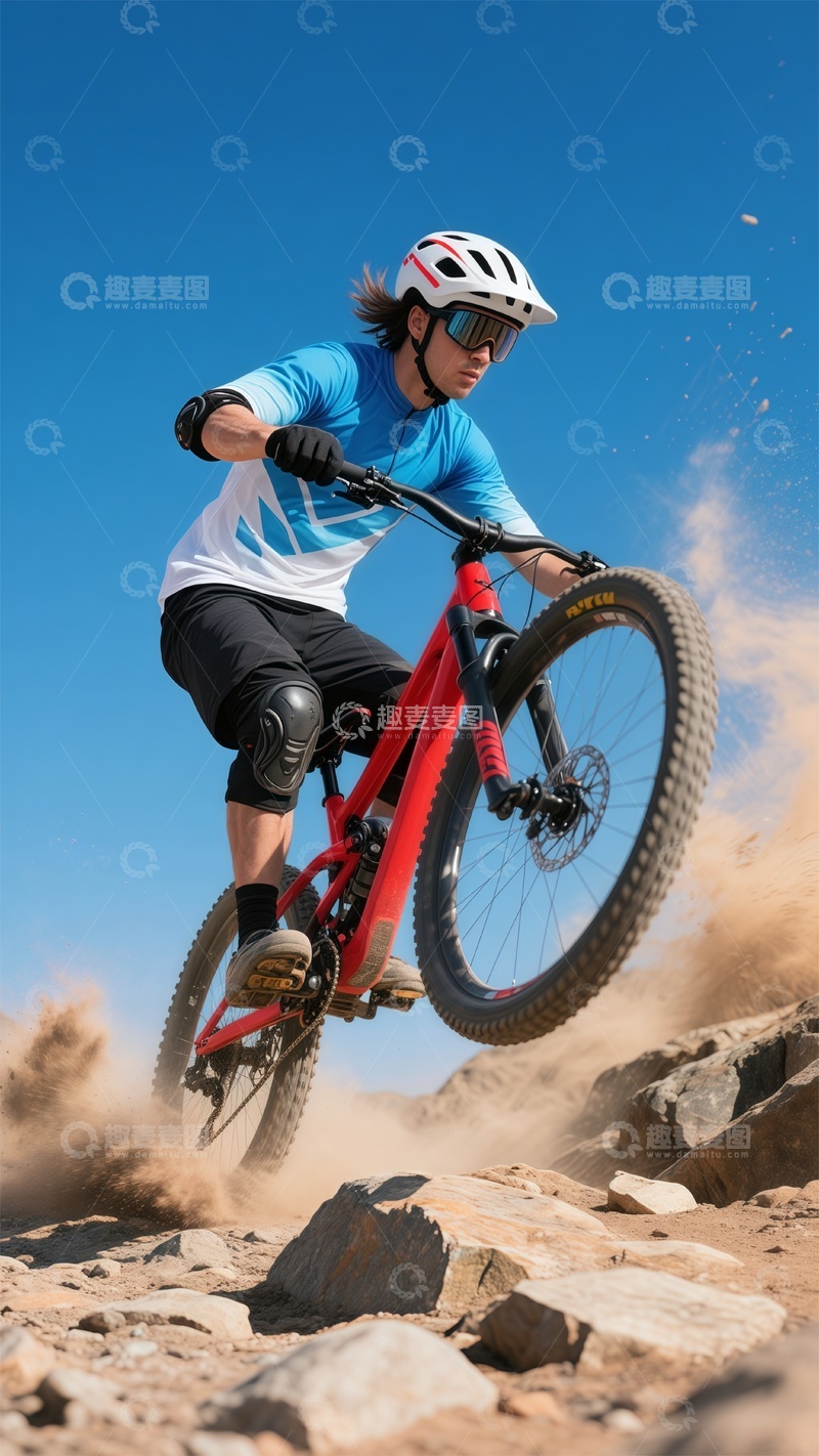 高清大图下载【趣麦麦图】山地车越野骑行动感瞬间