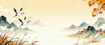 国风水墨秋天背景7