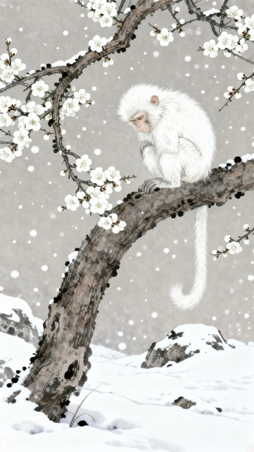 工笔画国画猴子6