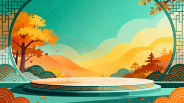 绿色清新展台背景1