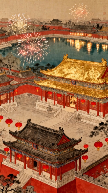 国画工笔画节日背景11