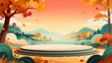 秋季节日促销展台背景2